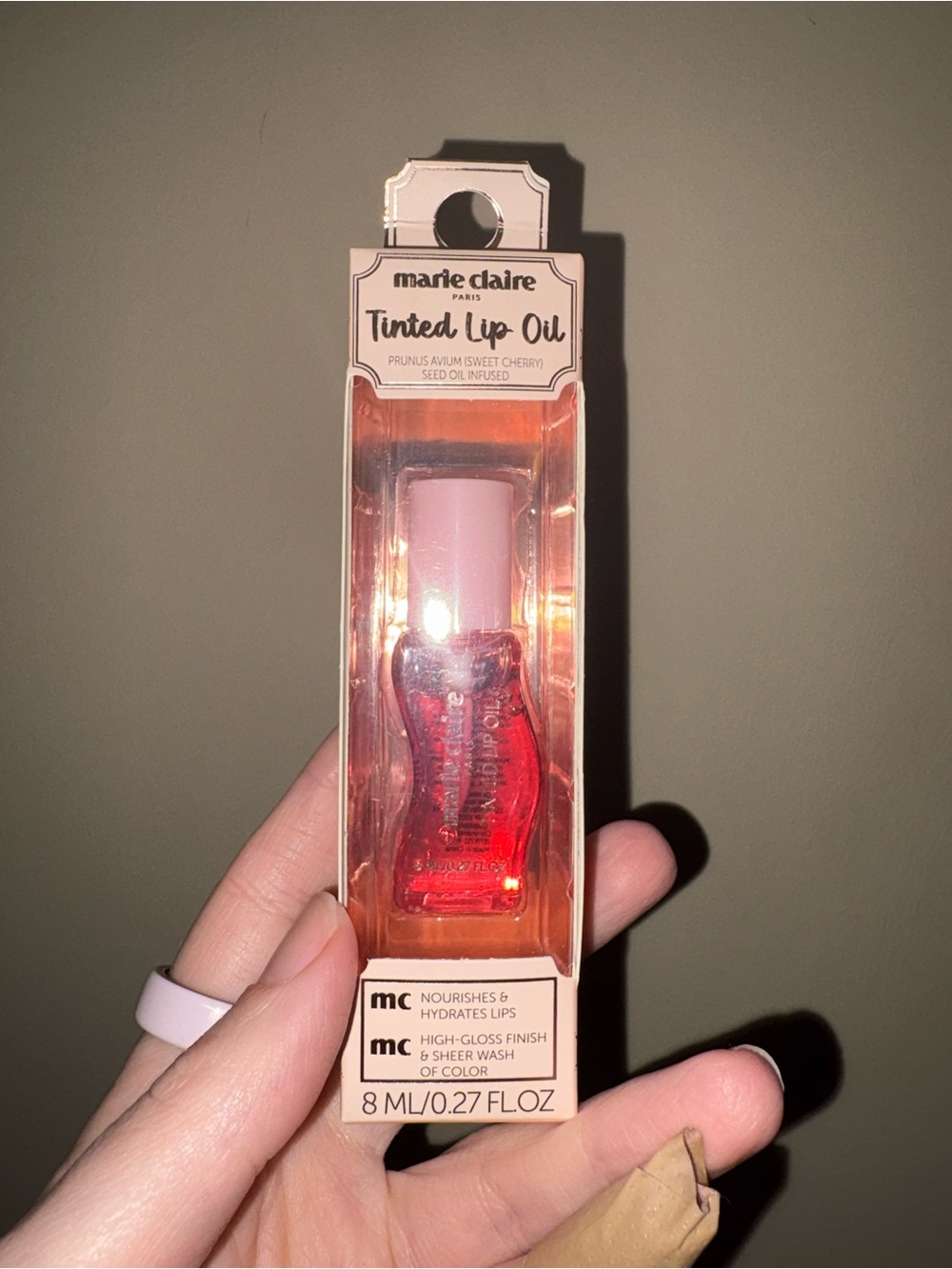 Marie Claire Tinted Lip Oil - Pink/Red Shine